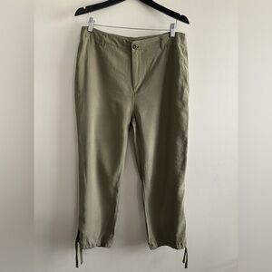 Lauren Ralph Lauren Straight Leg Cropped Pants Green Khaki size 12 Petite